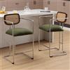 chairus Set di 2 Sgabelli da Bar Moderni Sgabelli Cucina in Tessuto di Lino,Verde
