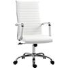 Vinsetto Sedia da Ufficio Ergonomica in Finta Pelle Schienale Alto Bianco