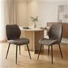 WAFTING Sedie da Pranzo Set 2 Imbottite Microfibra Effetto Pelle Tortora
