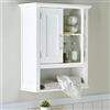 BAKAJI Mobiletto Bagno Armadietto a Muro 3 Ripiani in Legno MDF Doppia Anta con Apertura Centrale Dimensione 53 x 21,5 x 63,5 cm (Bianco)