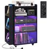 YU YUSING Vetrina Espositiva con LED per CD, Mobile Espositivo a 5 Ripiani