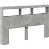 vidaXL Testiera con Contenitore a LED Grigio Cemento 160x17x102 cm