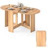 LIFEZEAL Tavolo da Pranzo, Tavolo Pieghevole, Richiudibile, Allungabile, in Legno, per 4-7 Persone, per Cucina, Sala da Pranzo, Soggiorno, Ovale, Peso Max 60 kg, 163x80x75 cm (naturale)