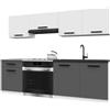 B BELINI GROUP Belini ITALIA 1 Mobile Cucina Completa 180cm Bianco-Grigio Opaco | Cucina completa componibile, mobili pensili e bassi inclusi, montaggio facile