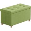 BRIAN & DANY Pouf Contenitore, Cassapanca Contenitore Da Interno, Panca Poggiapiedi Pieghevole Per Soggiorno, Camera Da Letto, Camerino, Verde, 76 X 38 X 38 cm