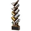 HOMASIS Libreria con Cassetto in Tessuto non Tessuto a Forma di Albero, Libreria Verticale a 10 Livelli in Legno, Scaffale Portaoggetti per Camera da Letto, Soggiorno, 38 x 20 x 149,5 cm (Marrone)