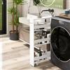 RELAX4LIFE Carrello Portaoggetti Ultra Sottile a 4 Ripiani 13cm/20cm con Ruote 360° e Freni, Salvaspazio e Stretto per Cucina, Bagno (Bianco-13cm, 48x13x81 cm)