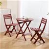 KAIHAOWIN Set bistrot pieghevole da esterno con tavolo e sedie per 2 piccoli mobili, 3 pezzi, per portico, giardino, giardino, terrazzo, rosso