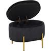 IlGruppone Panca Imbottita in Velluto, Contenitore Portaoggetti da Ingresso e Camera - Panca Fondo Letto con Gambe in Metallo Dorato - Idea Regalo Arredo Casa Salvaspazio (Beige)