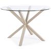 KONTE.DESIGN Tavolo MAY in vetro May Rotondo, gambe incrociate colore Naturale, Diametro 114 cm