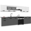 B BELINI GROUP Belini ITALIA 4 Mobile Cucina Completa 260cm Bianco-Grigio Opaco | Cucina completa componibile, mobili pensili e bassi inclusi, montaggio facile