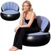 CEWROM Divano gonfiabile 2 in 1, divano gonfiabile con superficie floccata, impermeabile, poltrona portatile con pompa, per soggiorno, all'aperto, campeggio, spiaggia, viaggi, divano, pouf (azzurro)