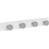 DRW Appendiabiti da parete con 4 pomelli in legno bianco e grigio