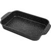 ASelected Teglia da forno rettangolare con manici, in acciaio al carbonio, 40 x 24 x 5,6 cm, rettangolare, per lasagne brownie