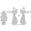 Rayher fustella con motivi renna in filetto d'acciaio argento, 0,5-3,8 cm x 0,5-6,5 cm, 4 pezzi, per scrapbooking, lavori con carta, biglietti d'auguri, decoro Natale, 50248000