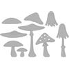 Rayher fustella con motivi funghi in filetto d'acciaio argento, 1,6-3,9 cm x 0,9-5,0 cm, 9 pezzi, per scrapbooking, lavori con carta, biglietti d'auguri, decororazioni, 50249000