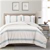 Lush Decor Set copripiumino, 3 pezzi, motivo a righe, king size, blu