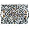 DRW Vassoio rettangolare in melammina con manici e disegno arabesco di piccole dimensioni 4x25x35 cm