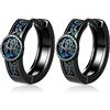Aniu Orecchino Vichinghi Uomo Orecchini Cerchio Vichinghe Rune Celtico Nero Gioielli Amuleto Nordico per Uomo Donna (C-Orecchino Vichinghi)