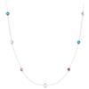 MARLION JEWELS Collana catena da donna lunga con zirconi multicolori a forma circolare. Catenina in argento 925 da donna ideale come regalo. Collane lunghe donna particolari. Gioielli da donna (Argento placcato)