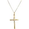 oro 18 kt COLLANA CROCIFISSO IN ORO GIALLO E BIANCO 18 KT