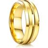 JeweBella 8MM Anello Uomo Acciaio Inossidabile Lucidatura Anelli ClassicGove Neri Argento Oro Anelli di Fascia Nuziale Promessa Fidanzamento per Uomini Donne Misurare 52-72