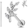 ZS 1PC ASTM F136 Titanio 16G 8mm Piercing Jewellry per labbro, Conch, Trago, Helix, Earlobe - Ipoallergenico Filettato Internamente Piatto Retro CZ Orecchino, Titanio