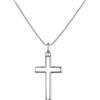 FOCALOOK Collana Croce Donna Medio in Acciaio Inox Argento 45+5cm