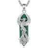 CELESTIA Phoenix Ciondolo Donna Collana Phoenix Placcato Argento con Pietra Malachite Catena Tegolabile in Acciaio inossidabile - Regali Donne di Nuovi Inizi