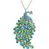 Necklace Pendant-Sindary Jewelry Sindary UKNL5651 - Collana con ciondolo a forma di pavone, con strass e Lega, colore: Verde dorato., cod. UKNL5651