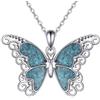 YAFEINI Collana con farfalla in argento Sterling e turchese, per donna