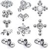 ZS 9 Pezzi Opale Microdermal Piercing 3mm 4mm, Acciaio Chirurgico Dermal Anchor Tops e Base, Microdermal Piercing Brillantino Gioielleria per Donne Uomini (C:Mescolare Le Dimensioni)