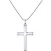 FOCALOOK Collana Croce Donna in Acciaio Inox 45+5cm Oro Argento Rosa | Croce Collana Classico Lucida 45+5cm, Soddisfare l'indossamento Quotidiano, per la Festa Della Madre, San Valentino