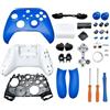 Hzxkqmil Kit Guscio Completo di Ricambio per Xbox Series X/S Controller | Custodia Anteriore Scocca Inferiore Telaio Interno Guide Laterali Bumper Pulsanti LB RB D-pad per Xbox Core Controller,Blu