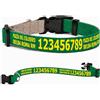 Pictogogo Collare per cane personalizzato con testo a scelta, colore del testo, telefono, indirizzo o messaggio di avviso (Verde, XS: 25-37 cm circonferenza collo)