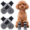 Eclove 2 Paia Calzini Antiscivolo per Canis, Protezioni per Zampe per Cani Morbidei, Calzini per Cani con Fasce Riflettenti Regolabili, per Uso Interno (M, Impronta di Zampa e Stelle)