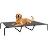 PawHut Lettino per Cani Rialzato da Esterno Portatile, Grigio 152x94x23 cm | Brandina per Cani di Taglia Grande, Struttura in Acciaio, Rete Traspirante, Montaggio Senza Attrezzi