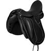 A&M Reitsport Dressur - Sella Chester in pelle, ferro da testa intercambiabile, albero Polyflex nero, misura 16,5 pollici
