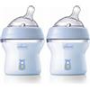 Chicco Natural Feeling Biberon Anticolica 0 Mesi + da 150 ml, Biberon con Tettarella in Silicone Morbida e Flessibile, Adatto per Allattamento Misto, Flusso Lento, Colore Azzurro (Confezione da 2)