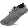 pevino Scarpe Acquatiche da Uomo Scarpe da Nuoto All'aperto Spiaggia a piedi nudi Asciugatura Rapida Nuoto Surf Kayak, Design antiscivolo Esercizio, grigio 2, 48 EU
