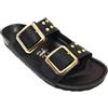 BIOMODEX CIABATTE ciabatte Donna Borchie in EcoPelle doppia fibbia LADYLUNA ciabatta aperta borchiata made in italy
