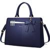 RAINSMORE Borsa Università Donna Impermeabile Borsa Lavoro Donna Grande PU Pelle Borse Porta PC 15.6 Pollici Shopper Tote Bag per Ufficio Blu