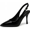 Pradize Décolleté Donna Nere Slingback Punta Tonda Tacchi Alti Eleganti da Sera