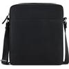 bugatti Luca borsa a tracolla piccola in vera pelle, borsa a tracolla cross-body nera