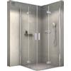 BERNSTEIN Box doccia 100x80cm Porta a soffietto Schermo doccia angolare senza telaio NT213 Lift & Slide 8 mm ESG Nano Real con profilo cromato