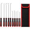 Fresilkora Set di 10 attrezzi con ganci, in lega di acciaio legato, con manico in ABS, set per O-ring, guarnizione, anello di tenuta dell'albero, clip a molla, accessori per il montaggio di attrezzi e officina