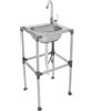 Zoobotanica Lavello mobile, Lavello da cucina in acciaio inox, Lavello a colonna con rubinetto, Collegamento acqua fredda/calda, Lavello per esterni, Lavello in acciaio inox per ristorante, lavanderia, officina