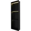 HPDTZ Nicchia da parete con illuminazione a LED, mensola in acciaio inox per bagno, ripiano profondo 10 cm, inserto doccia, scomparto con telaio, luce calda 4000 K (nero, 12 x 36 pollici)