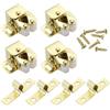 QUARKZMAN 4Pcs Ganci Per Antine A Doppio Rullo, Fermo Serratura Clip Per Chiusura Antine Chiusura Magnetica Hardware Per Antine Porte Cucina Armadio, Oro