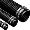 AP Automotive Tubo flessibile in PVC ondulato nero da 25 mm x 1 m con 2 clip per tubi